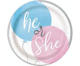 Πιάτα Χάρτινα Γλυκού He or She / 8 τεμ